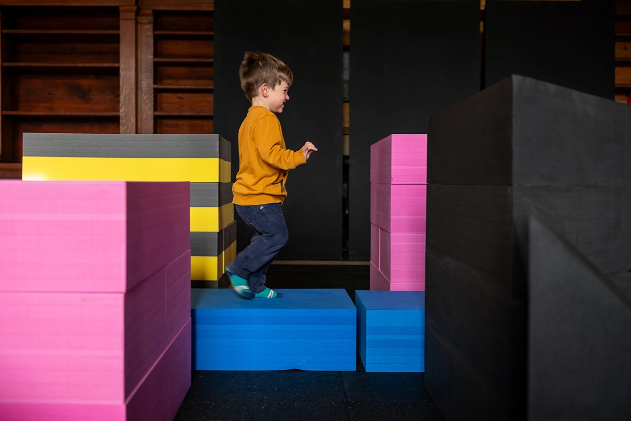 Children play on Playshapes